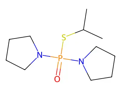 (Propan-2-ylthio(pyrrolidin-1-yl)phosphoryl)pyrrolidine structure