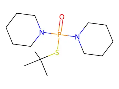 Phosphinothioic acid, di-1-piperidinyl-, S-(1,1-dimethylethyl) ester structure