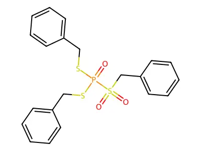 Phosphonodithioic acid, ((phenylmethyl)sulfonyl)-, S,S-bis(phenylmethyl) ester structure