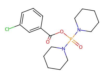 Di(piperidin-1-yl)phosphoryl 3-chlorobenzoate structure