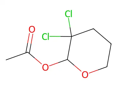 3,3-Dichlorooxan-2-yl acetate structure
