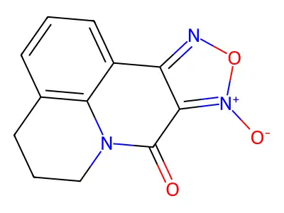 8-oxo-5,6-dihydro-4H,8H-[1,2,5]oxadiazolo[3,4-c]pyrido[3,2,1-ij]quinolin-9-ium-9-olate structure