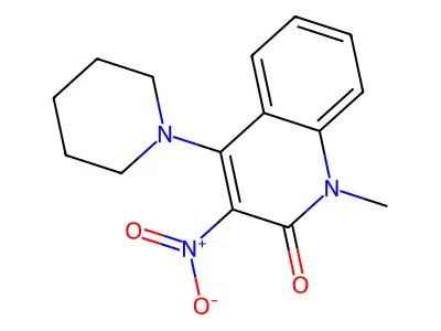 1-methyl-3-nitro-4-(piperidin-1-yl)quinolin-2(1H)-one structure