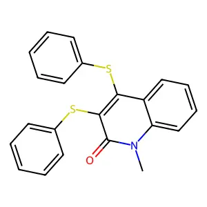 1-methyl-3,4-bis(phenylsulfanyl)quinolin-2(1H)-one structure