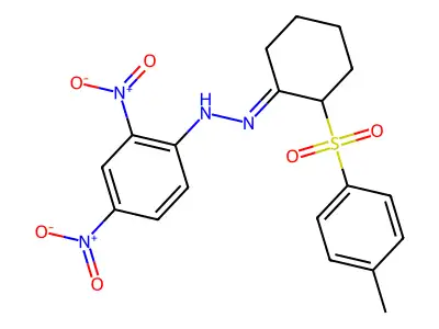 N-[[2-(4-methylphenyl)sulfonylcyclohexylidene]amino]-2,4-dinitroaniline structure