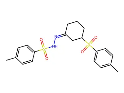 4-methyl-N-[[3-(4-methylphenyl)sulfonylcyclohexylidene]amino]benzenesulfonamide structure