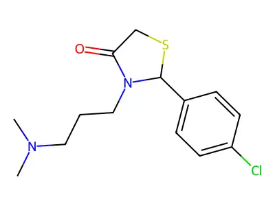 2-(4-Chlorophenyl)-3-[3-(dimethylamino)propyl]-1,3-thiazolidin-4-one structure