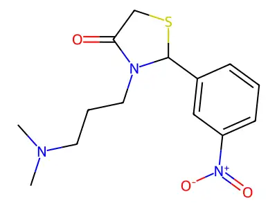3-[3-(Dimethylamino)propyl]-2-(3-nitrophenyl)-1,3-thiazolidin-4-one structure