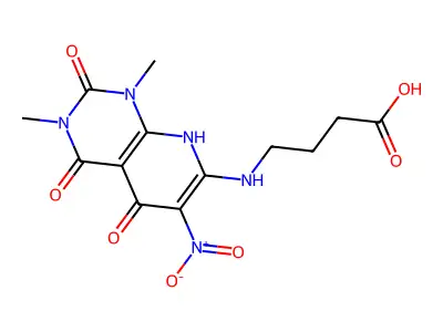 Butanoic acid, 4-((1,2,3,4,5,8-hexahydro-1,3-dimethyl-6-nitro-2,4,5-trioxopyrido(2,3-d)pyrimidin-7-yl)amino)- structure