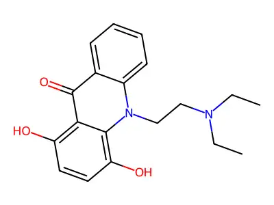 10-(2-(Diethylamino)ethyl)-1,4-dihydroxy-9(10H)-acridinone structure