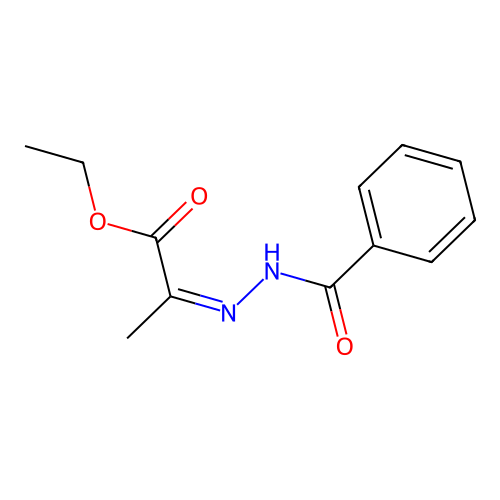 Ethyl 2-(2-benzoylhydrazono)propanoate structure