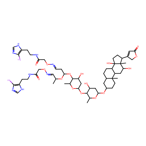 digoxin-iodohistamine(bis(O-carboxymethyloxime)) structure