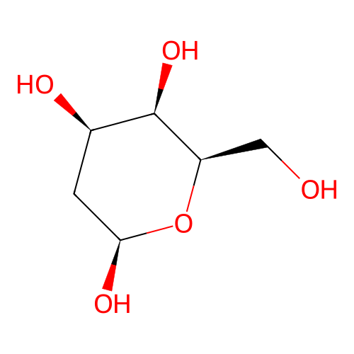 2-Deoxy-beta-D-galactopyranose structure