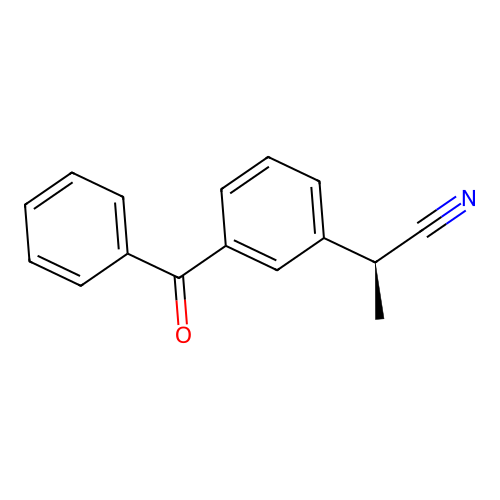 2-(3-Benzoylphenyl)propionitrile, (S)- structure