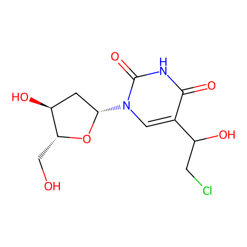 5-(1-Hydroxy-2-chloroethyl)-2   -deoxyuridine structure