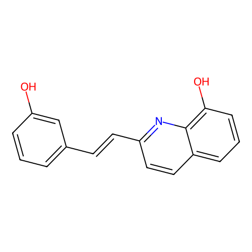 2-[(E)-2-(3-hydroxyphenyl)ethenyl]quinolin-8-ol structure