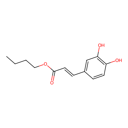 Butyl 3-(3,4-dihydroxyphenyl)acrylate structure