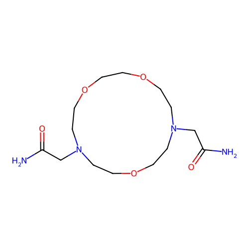 2-(13-Carbamoylmethyl-1,4,10-trioxa-7,13-diaza-cyclopentadec-7-yl)-acetamide structure
