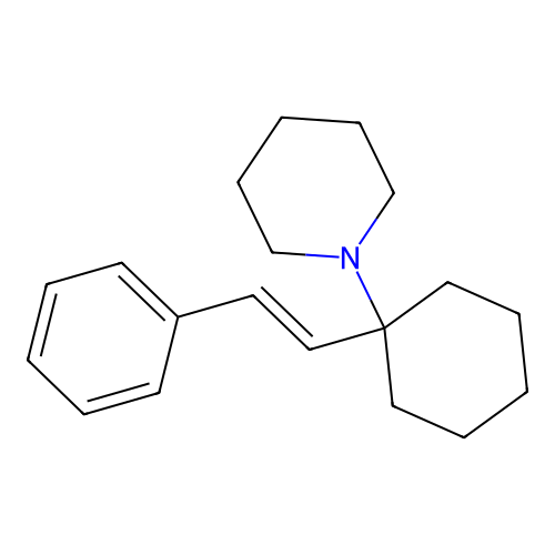 Piperidine, 1-(1-styrylcyclohexyl)- structure