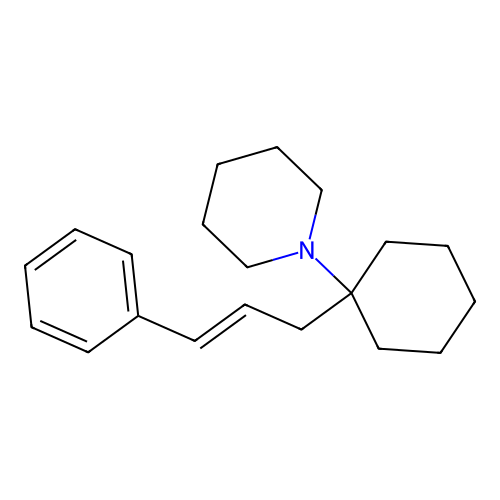 Piperidine, 1-(1-cinnamylcyclohexyl)- structure