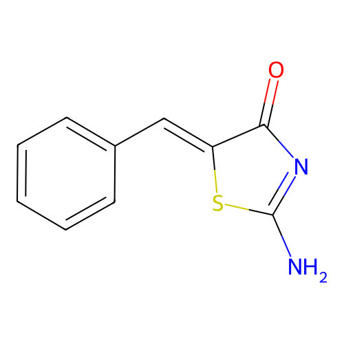 2-Amino-5-benzylidene-1,3-thiazol-4(5h)-one structure