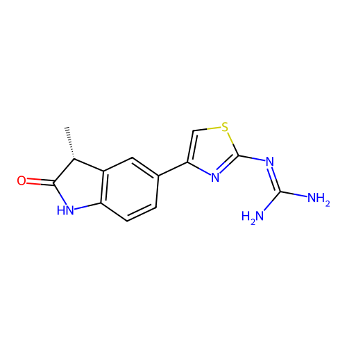 N-[4-[(3R)-2,3-Dihydro-3-methyl-2-oxo-1H-indol-5-yl]-2-thiazolyl]guanidine structure