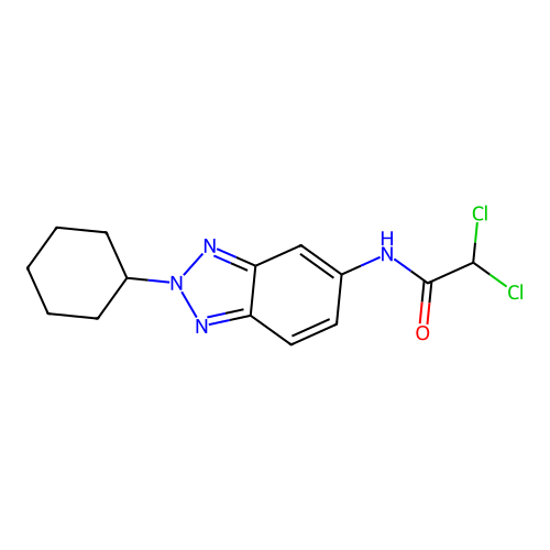 2,2-dichloro-N-(2-cyclohexylbenzotriazol-5-yl)acetamide structure