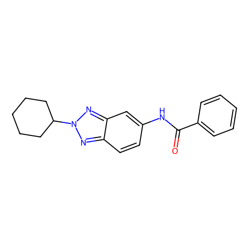 N-(2-cyclohexylbenzotriazol-5-yl)benzamide structure
