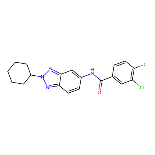 3,4-dichloro-N-(2-cyclohexylbenzotriazol-5-yl)benzamide structure