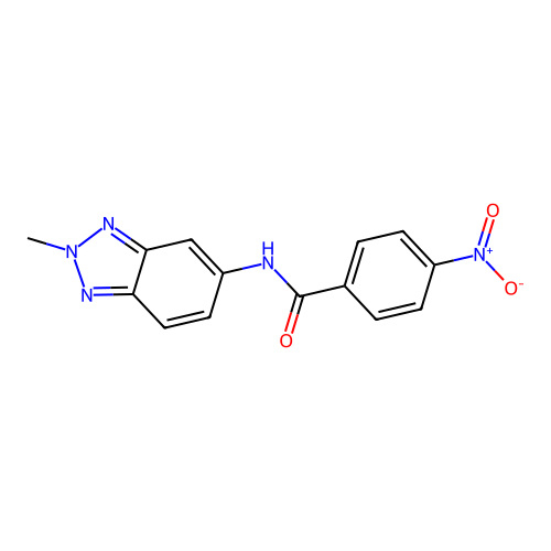 N-(2-methylbenzotriazol-5-yl)-4-nitro-benzamide structure