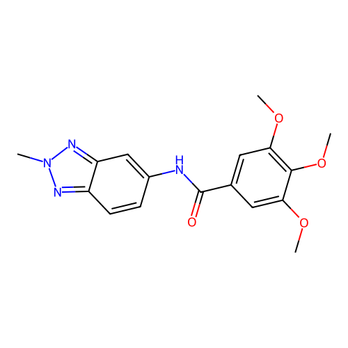 3,4,5-trimethoxy-N-(2-methylbenzotriazol-5-yl)benzamide structure
