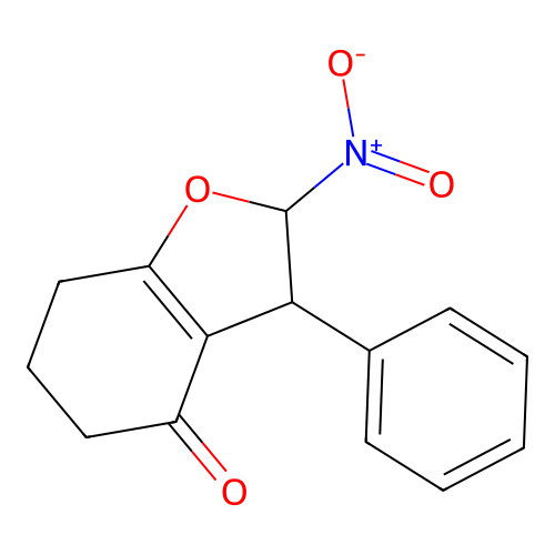 2-Nitro-3-phenyl-2,3,5,6,7-pentahydrobenzo[1,2-b]furan-4-one structure