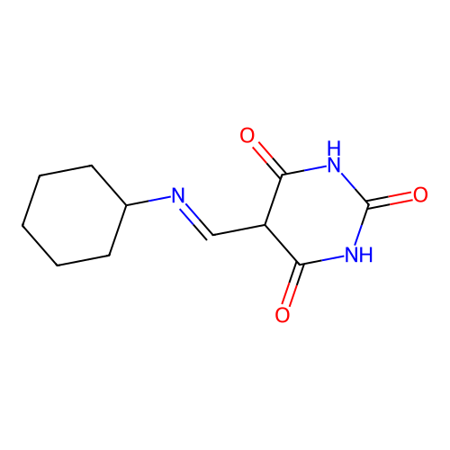 5-(Cyclohexyliminomethyl)-1,3-diazinane-2,4,6-trione structure