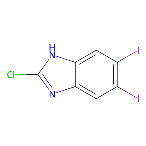 2-chloro-5,6-diiodo-1H-benzimidazole structure