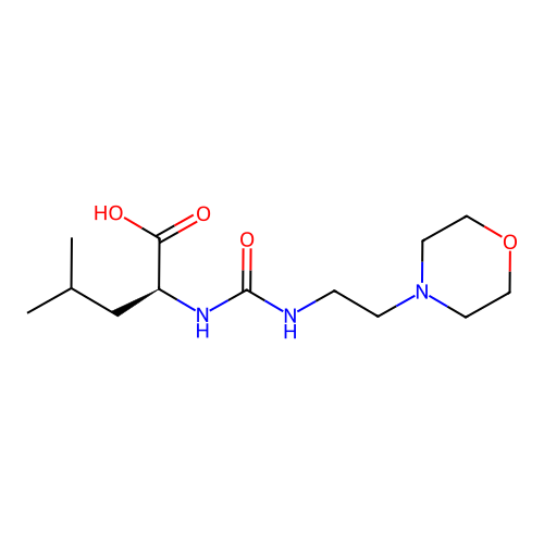 N-{[2-(morpholin-4-yl)ethyl]carbamoyl}-L-leucine structure