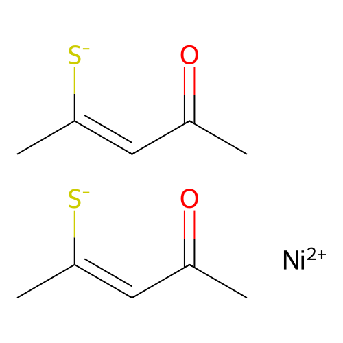 Nickel(2+);bis(4-oxopent-2-ene-2-thiolate) structure