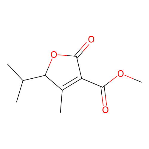 Methyl 5-isopropyl-4-methyl-2-oxo-2,5-dihydro-3-furancarboxylate structure