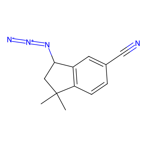 3-Azido-1,1-dimethyl-2,3-dihydroindene-5-carbonitrile structure