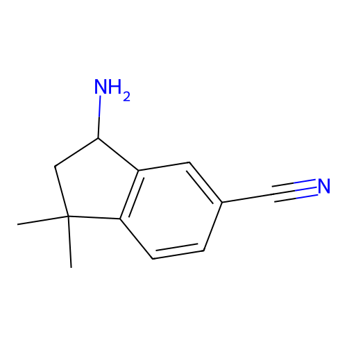 3-Amino-1,1-dimethyl-2,3-dihydroindene-5-carbonitrile structure