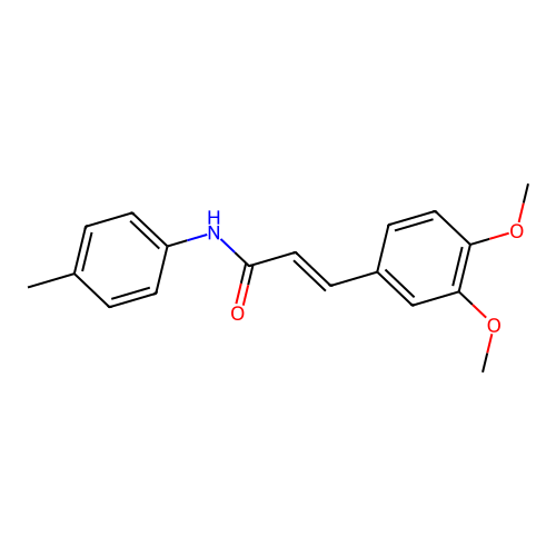 (2E)-3-(3,4-dimethoxyphenyl)-N-(4-methylphenyl)prop-2-enamide structure
