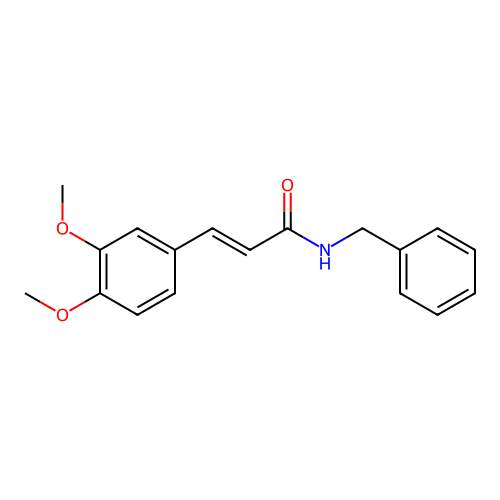 (2E)-3-(3,4-dimethoxyphenyl)-N-benzylprop-2-enamide structure