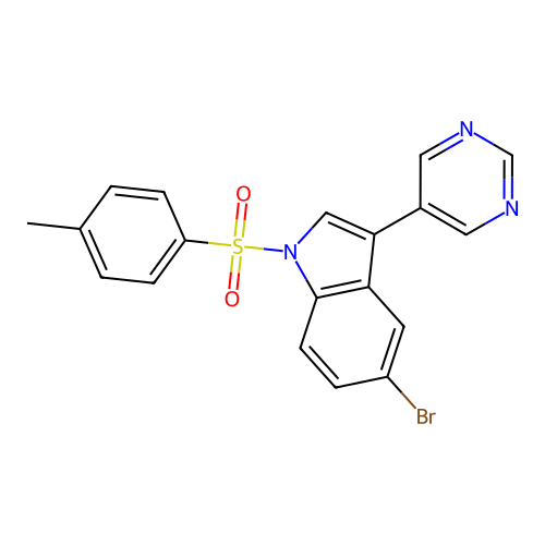5-Bromo-1-(4-methylphenyl)sulfonyl-3-pyrimidin-5-ylindole structure