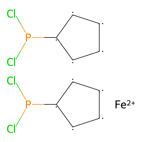 1,1'-Bis(dichlorophosphino)ferrocene structure