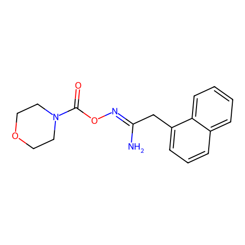 (1Z)-N'-[(morpholin-4-ylcarbonyl)oxy]-2-(naphthalen-1-yl)ethanimidamide structure