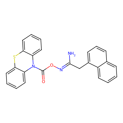 (1Z)-2-(naphthalen-1-yl)-N'-[(10H-phenothiazin-10-ylcarbonyl)oxy]ethanimidamide structure