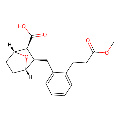 (1R,2S,3R,4S)-3-(2-(3-Methoxy-3-oxopropyl)benzyl)-7-oxabicyclo[2.2.1]heptane-2-carboxylic acid structure
