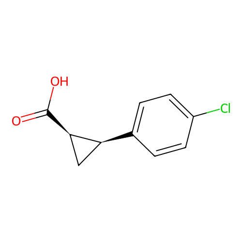 (1R,2S)-2-(4-chlorophenyl)cyclopropane-1-carboxylic acid structure