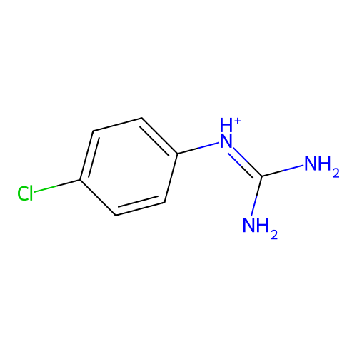 (4-Chlorophenyl)-(diaminomethylidene)azanium structure