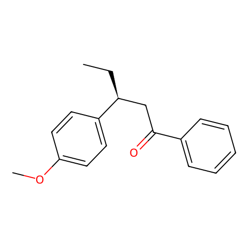 (3S)-3-(4-methoxyphenyl)-1-phenylpentan-1-one structure