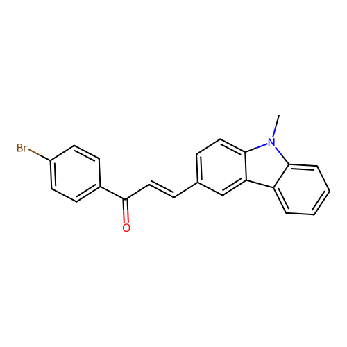 (2E)-1-(4-bromophenyl)-3-(9-methyl-9H-carbazol-3-yl)prop-2-en-1-one structure